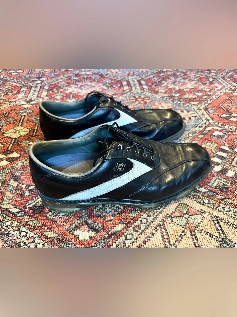 FootJoy DryJoys Tour Golf Shoes - Black & White